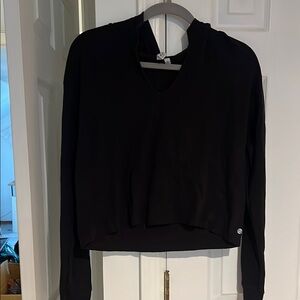 Zella Black Asymmetrical Crop Hoodie